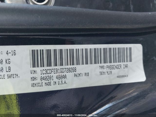 1C3CDFEB1GD728268 Dodge DART GT
