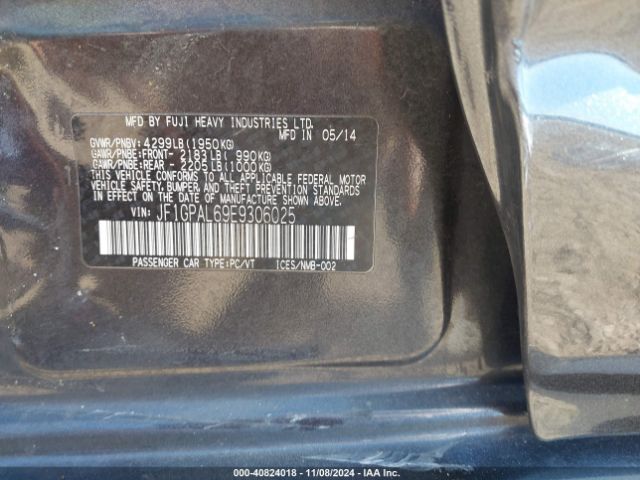 JF1GPAL69E9306025 Subaru Impreza 2.0i Sport Premium