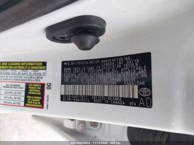 2T1BURHE2JC095394 Toyota COROLLA LE