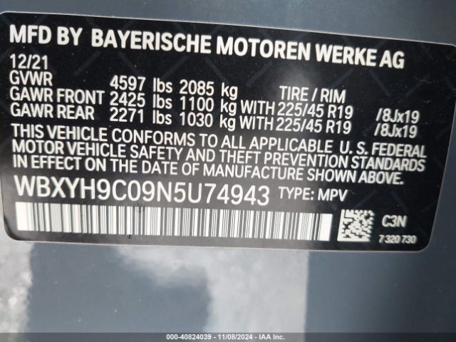 WBXYH9C09N5U74943 BMW X2 Sdrive28i
