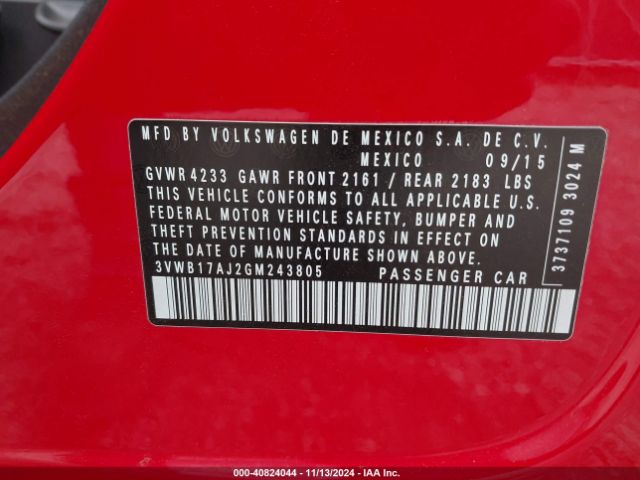 3VWB17AJ2GM243805 Volkswagen Jetta 1.8t Sport