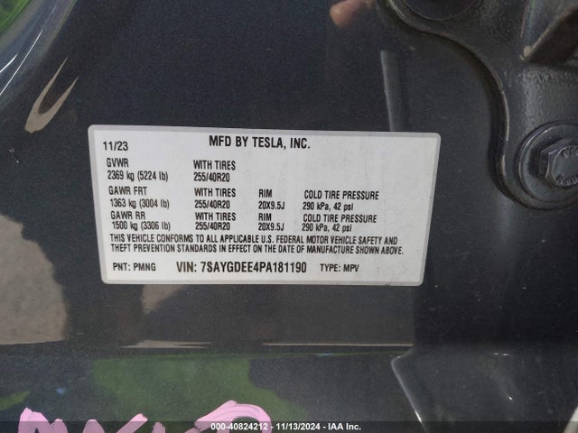 2023 TESLA MODEL Y 7SAYGDEE4PA181190 Photo 8
