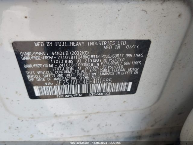 JF2SJAEC4EH481685 Subaru Forester 2.5i Premium