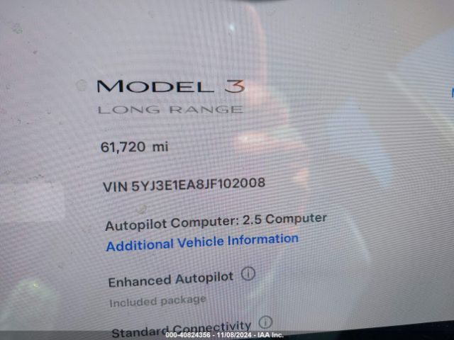 5YJ3E1EA8JF102008 Tesla Model 3 Long Range/mid Range