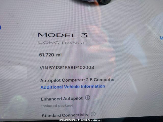 5YJ3E1EA8JF102008 Tesla Model 3 Long Range/mid Range