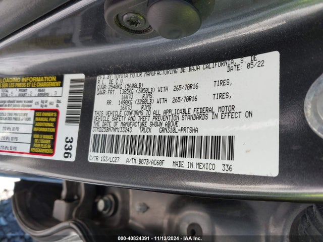 3TMDZ5BN7NM133243 Toyota Tacoma Trd Off Road