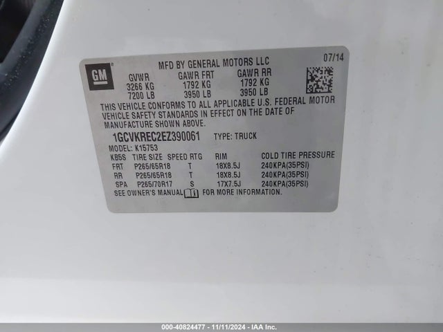 Chevrolet Silverado 1500 2lt 2014 1GCVKREC2EZ390061 Image 9