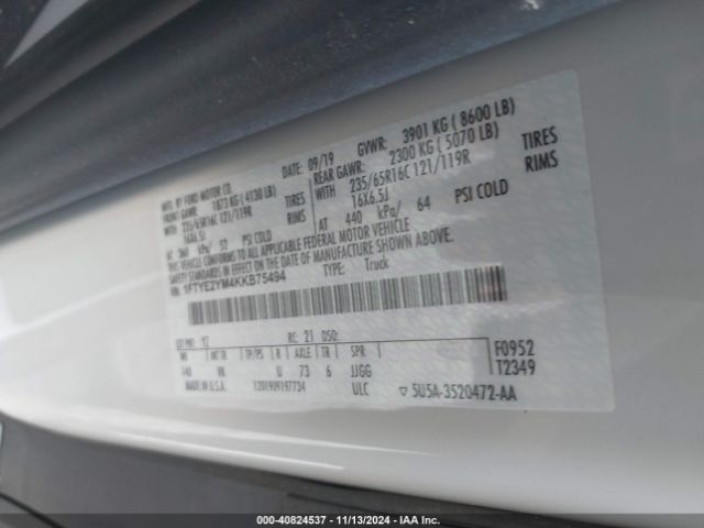 1FTYE2YM4KKB75494 Ford Transit-150