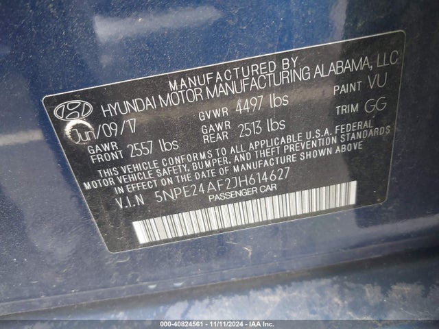 Hyundai SONATA SE 2018 5NPE24AF2JH614627 Image 9