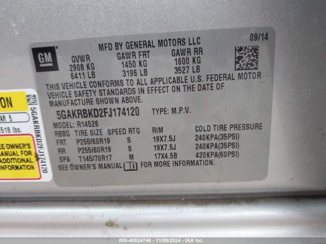 5GAKRBKD2FJ174120 Buick Enclave Leather