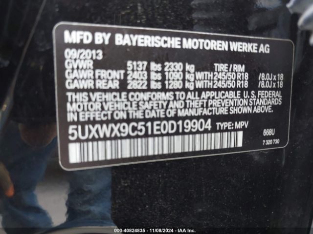 5UXWX9C51E0D19904 BMW X3 Xdrive28i