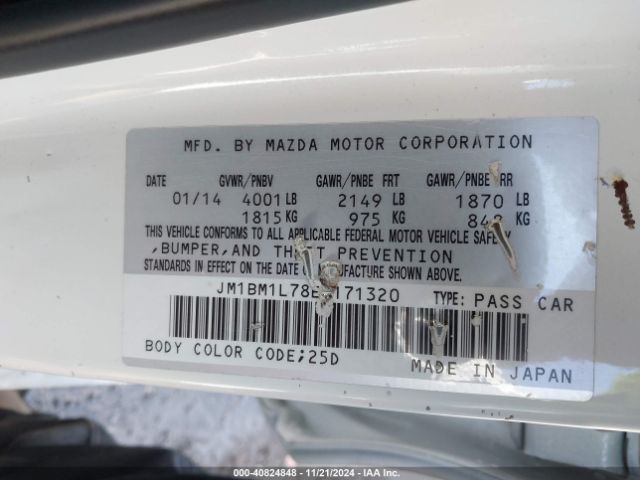 JM1BM1L78E1171320 Mazda Mazda3 I Touring