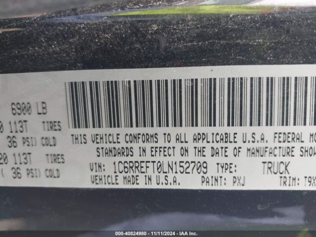 1C6RREFT0LN152709 RAM 1500 Lone Star  4x2 5'7 Box