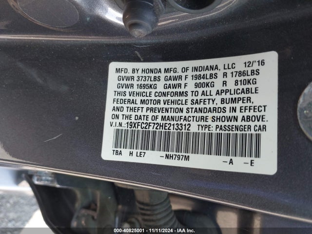 19XFC2F72HE213312 Honda CIVIC EX