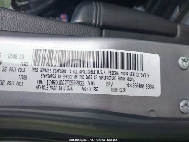 1C4RDJDG7EC507833 Dodge DURANGO LIMITED