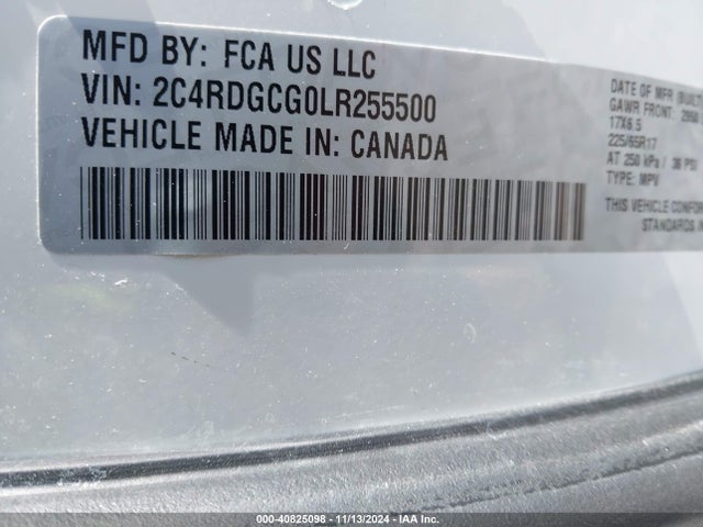 Dodge Grand Caravan Sxt 2020 2C4RDGCG0LR255500 Image 9