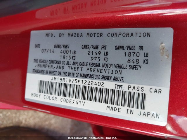 Mazda Mazda3 I Touring 2015 JM1BM1V75F1222402 Image 9