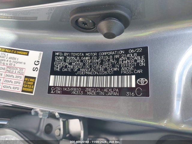 Toyota COROLLA LE 2022 JTDEPMAE0NJ228701 Image 9