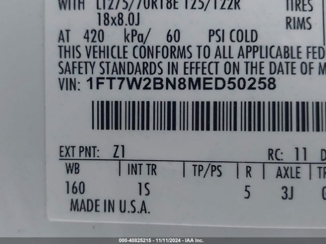 1FT7W2BN8MED50258 Ford F-250 Xl