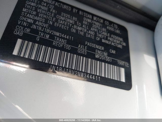 JN1BJ1BV2NW344411 Nissan Rogue Sport Sv Fwd Xtronic Cvt