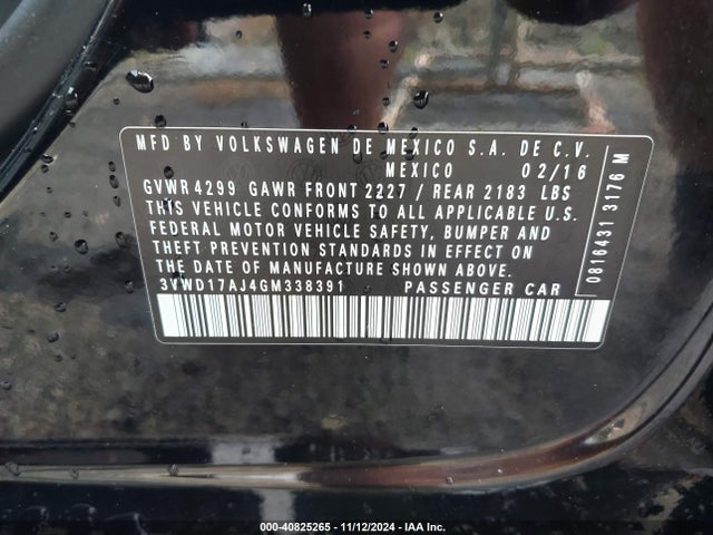 3VWD17AJ4GM338391 Volkswagen Jetta 1.8t Sport