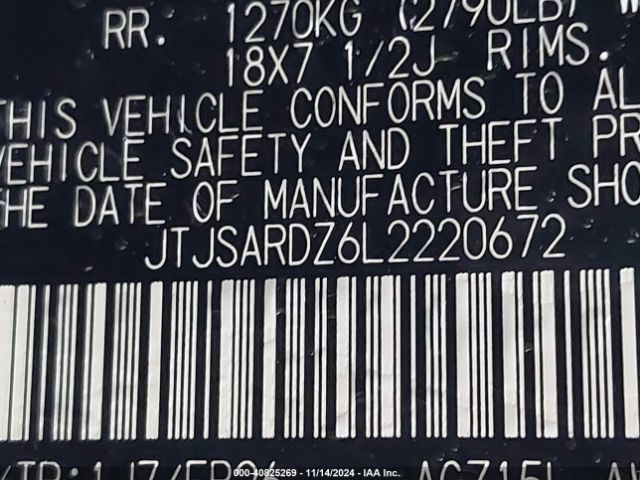 JTJSARDZ6L2220672 Lexus Nx 300 F Sport