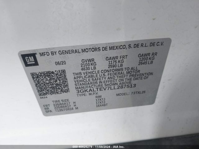 3GKALTEV7LL287513 GMC Terrain Awd Sle