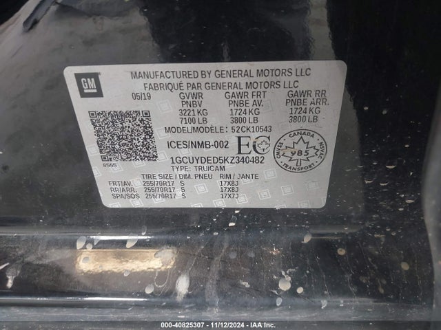 Chevrolet Silverado 1500 Lt 2019 1GCUYDED5KZ340482 Image 9