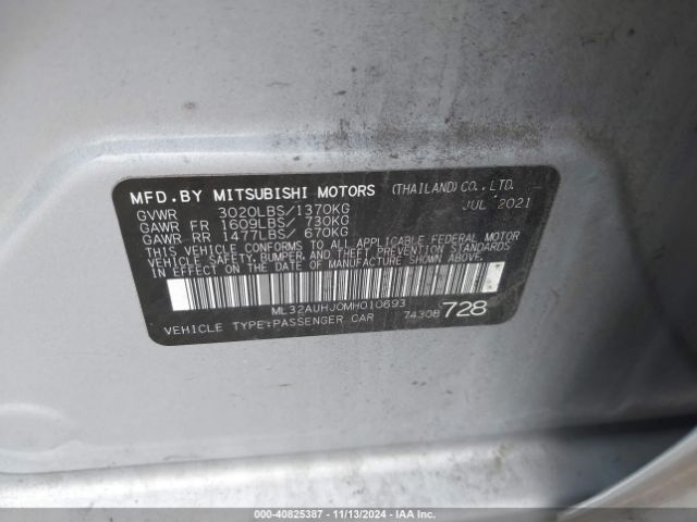 ML32AUHJ0MH010693 Mitsubishi MIRAGE LE