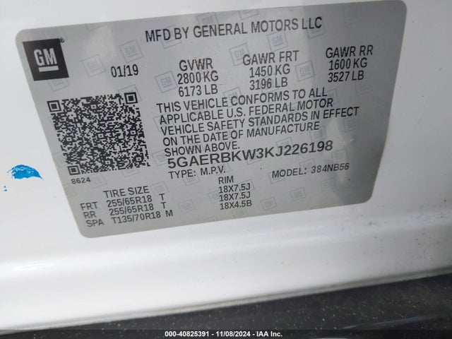 5GAERBKW3KJ226198 Buick Enclave Fwd Essence