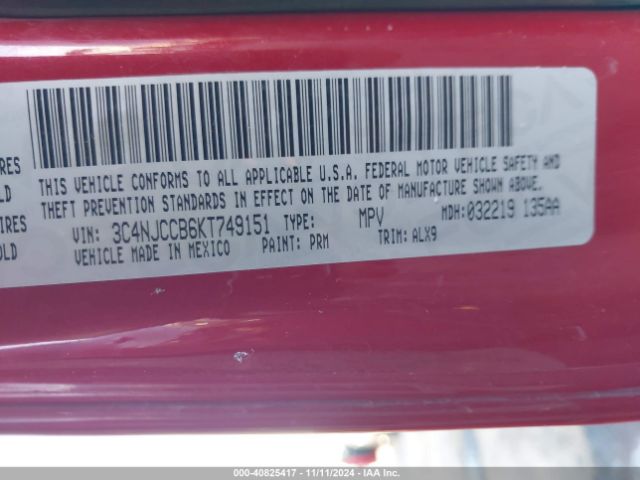 3C4NJCCB6KT749151 Jeep Compass Limited Fwd