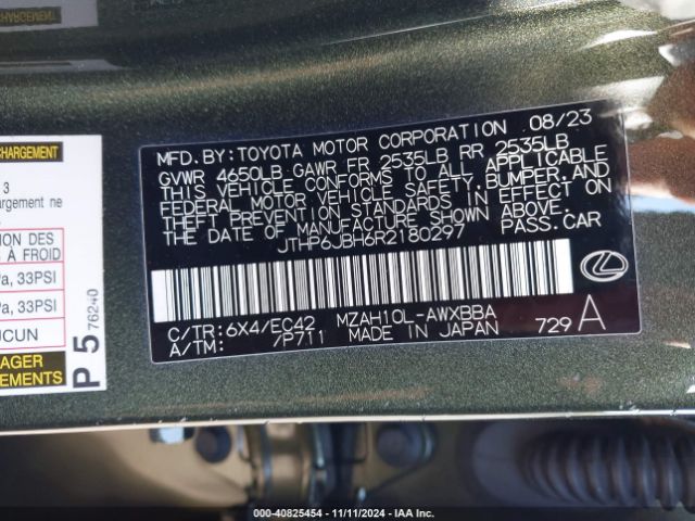 JTHP6JBH6R2180297 Lexus Ux 250h Premium
