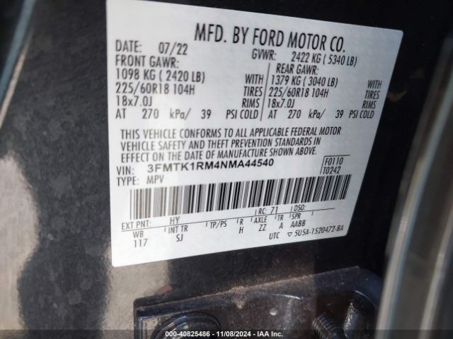 3FMTK1RM4NMA44540 Ford Mustang Mach-e Select