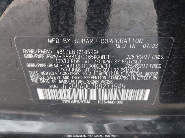 JF2GUADC7R8273949 Subaru Crosstrek Premium