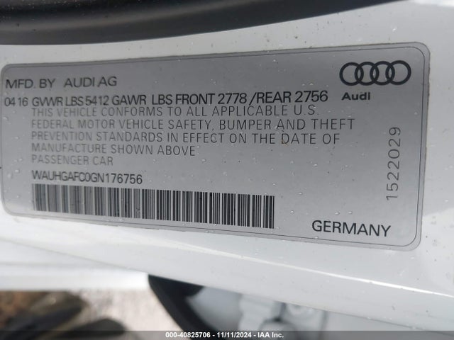 WAUHGAFC0GN176756 Audi A6 3.0t Premium Plus