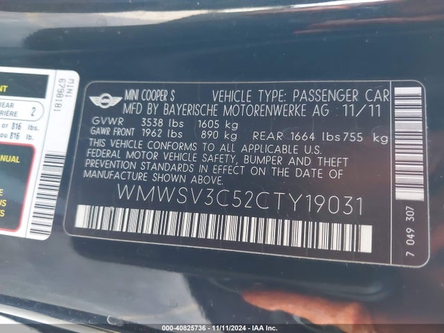 2012 MINI COOPER S WMWSV3C52CTY19031 Photo 8