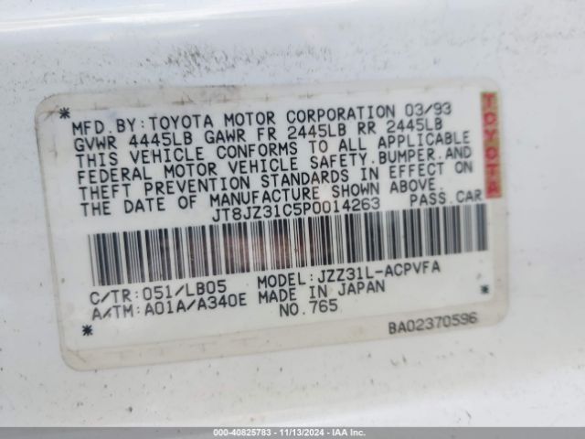 1993 LEXUS SC JT8JZ31C5P0014263 Photo 8