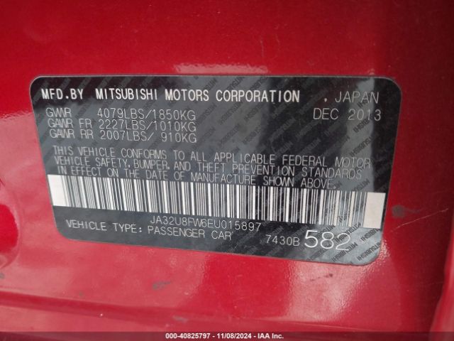 JA32U8FW6EU015897 Mitsubishi LANCER GT