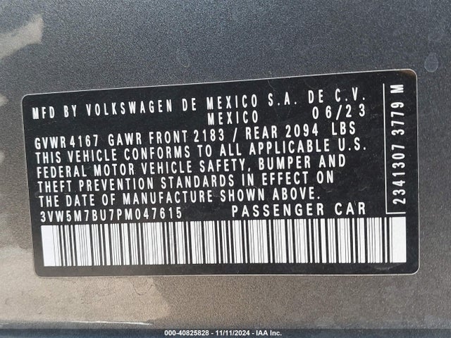 Volkswagen Jetta 1.5t S 2023 3VW5M7BU7PM047615 Image 9