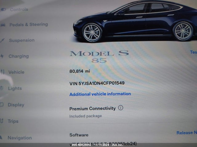 2012 TESLA MODEL S 5YJSA1DN4CFP01549 Photo 6