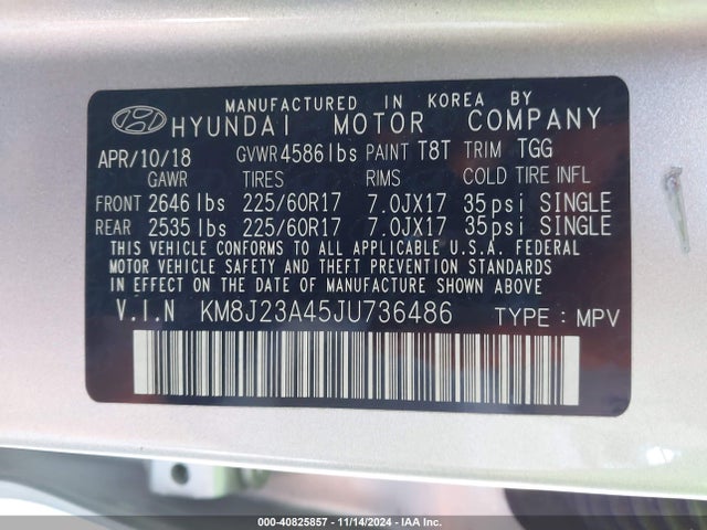 Hyundai TUCSON SE 2018 KM8J23A45JU736486 Image 9