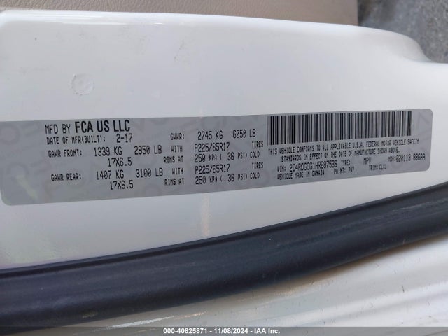 Dodge Grand Caravan Sxt 2017 2C4RDGCG1HR687536 Image 9