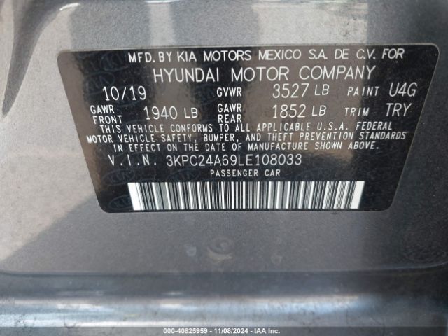 3KPC24A69LE108033 Hyundai Accent Sel