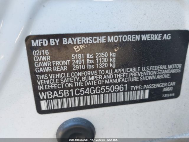 WBA5B1C54GG550961 BMW 535i