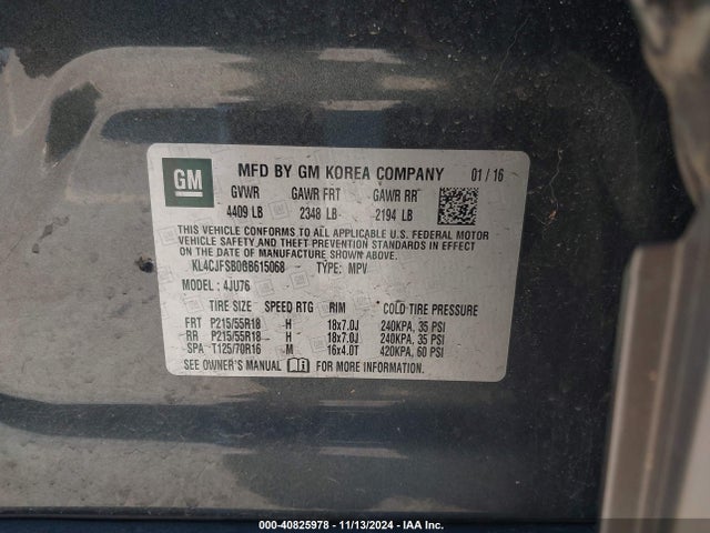KL4CJFSB0GB615068 Buick Encore Convenience