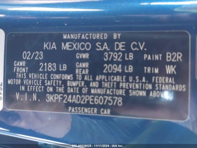 KIA Forte Lxs 2023 3KPF24AD2PE607578 Image 9