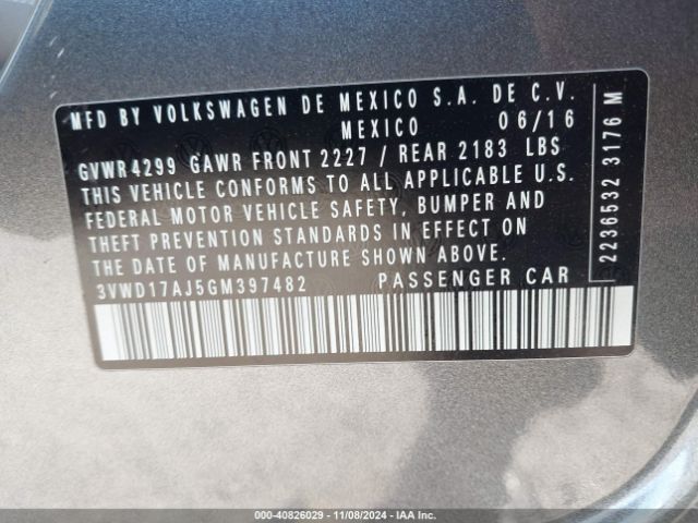 3VWD17AJ5GM397482 Volkswagen Jetta 1.8t Sport