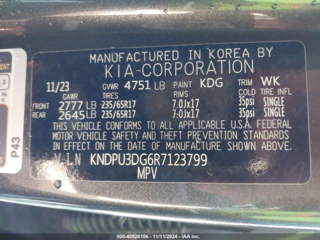 KNDPU3DG6R7123799 KIA Sportage Hybrid Lx