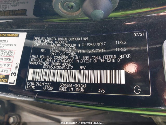 JTEPU5JR3M5962312 Toyota 4runner Trd Off Road