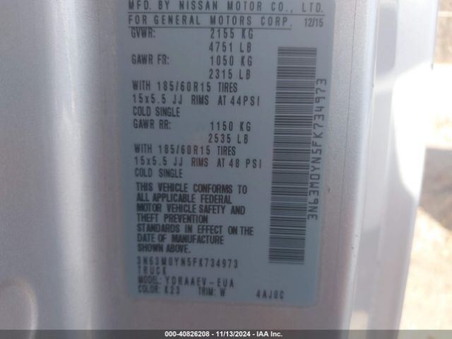 3N63M0YN5FK734973 Chevrolet City Express 1ls